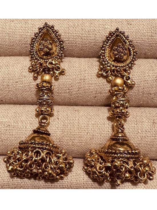 The Museum Company Jewelry - The Museum Company | Earrings | Indian Inspired Brass Earrings in Gold